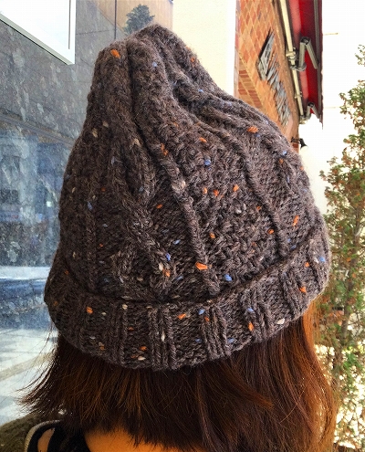 スターメツイードで編む アラン模様のあったかニット帽 - 毛糸と手芸