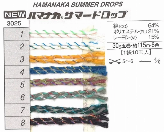 ハマナカ　サマードロップかぎ針編みキット　H145-235-001　中心から編む八角形のプル/かぎ針編み/Lサイズ/グラデーションカラー/国産糸
