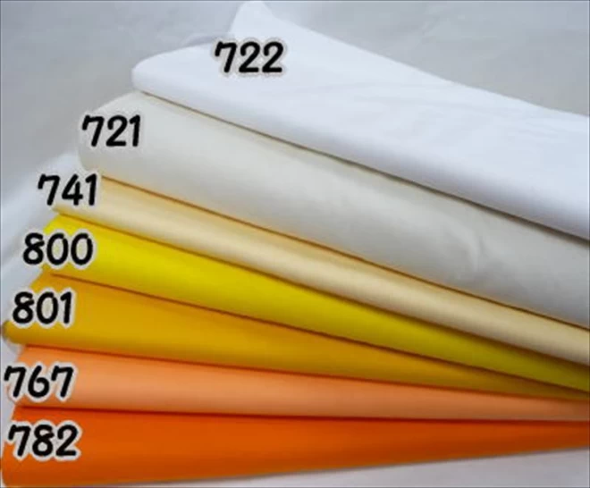 綿100%　シーチング　カラー　無地白〜オレンジ