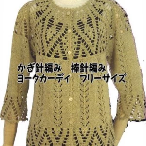 ダイヤコスタウーノ　かぎ針編み 棒針編みの編み物キットヨークカーディ