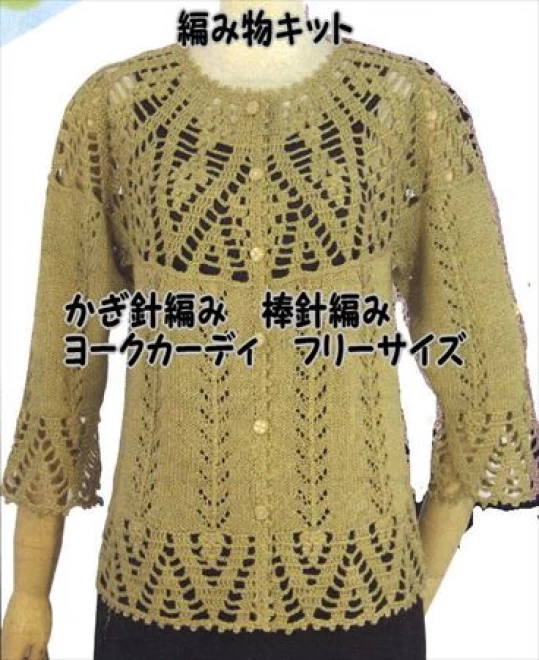 かぎ針編み 棒針編みの編み物キットヨークカーディ